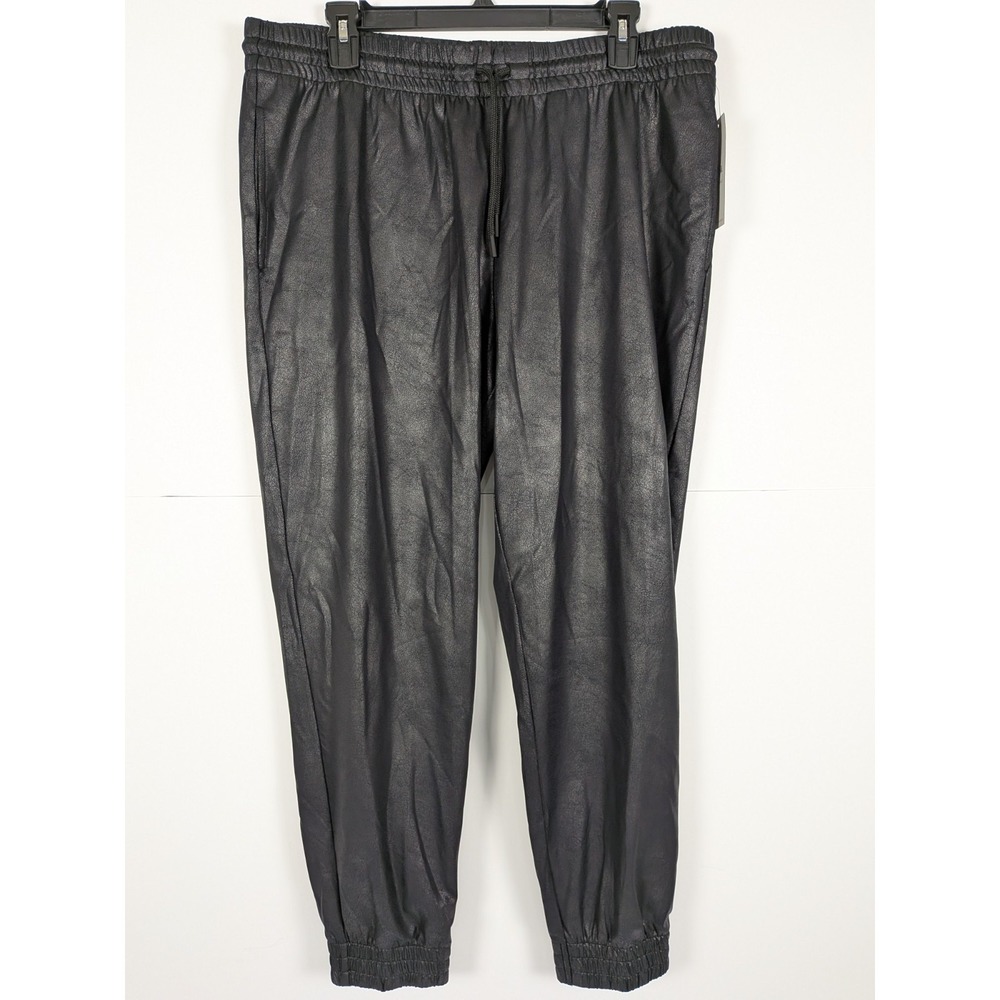 NWT Sympli Women's Size 14 Onyx Jogger Metallic Vegan Leather